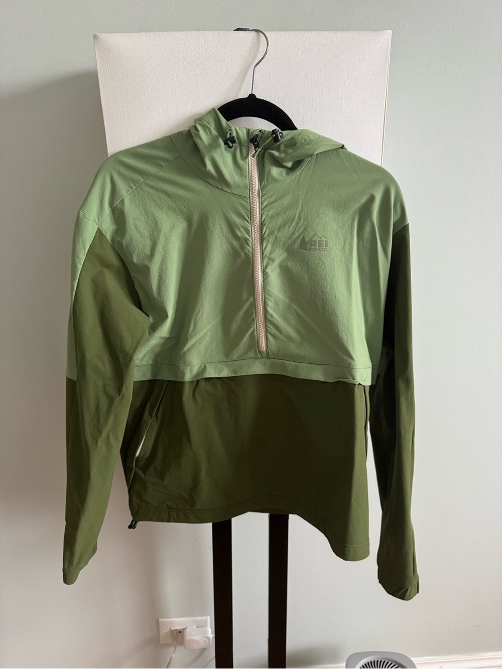 REI Co-op Trailmade Soft-Shell Anorak Colorblock Zip Hooded Jacket - Size Medium